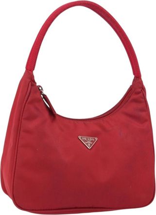 Prada Hobo Tessuto Red Nylon Handbag (Pre-Owned)