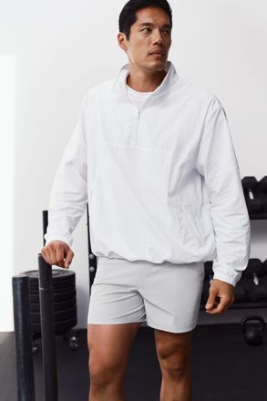 Alo | Light Weight Takeaway Track Pullover Top in White, Size: Medium