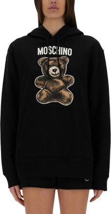 Moschino Black Graphic Hood Sweatshirt