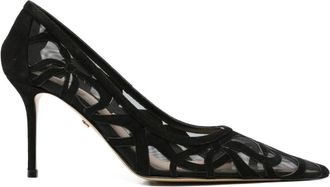 Mach & Mach Zwarte Su&egrave;de Strik Pumps - Dames - Pumps - Zwart - 36 1/2 EU - Su&egrave;de - Schoenen