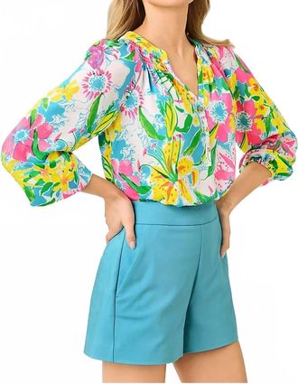 Lilly Pulitzer Elsa Silk Top In Multi Lovely Lilly