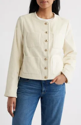 Bernardo Cotton Corduroy Jacket in Cream at Nordstrom, Size X-Small