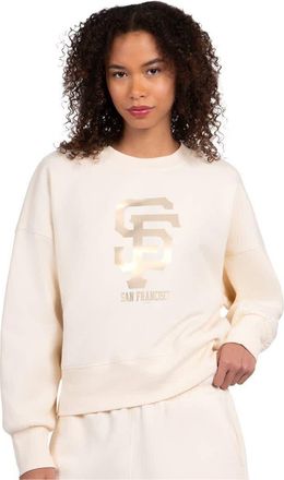 Starter Womens Starter Cream San Francisco Giants Pastels Boxy Fleece Sweatshirt at Nordstrom, Size X-Small