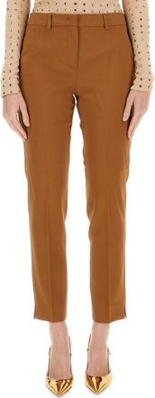 Max Mara Brown Tailored Flat Front Pants