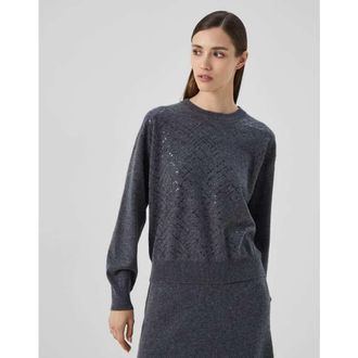 Brunello Cucinelli WomenS Lead Wool Silk Blend Sweater, Size S
