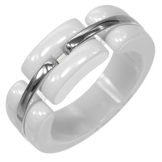 Chanel White Gold (18K) Ceramic Band Ring (Pre-Owned)