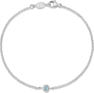 Dower & Hall Single Aquamarine Dewdrop Chain Bracelet