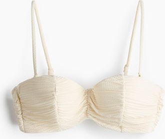 H&M Wattiertes Balconette-Bikinitop - White