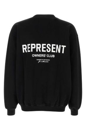 Represent Mens Black Cotton Represent Owners Club Sweatshirt Exterior: Felpe Sweater