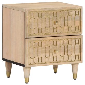 vidaXL Mesitas De Noche 2 Uds Madera Maciza De Mango 40x33x46 Cm Vidaxl