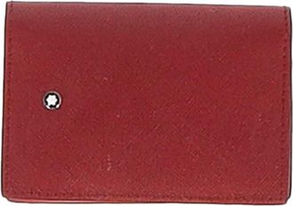 Montblanc Flap Cardhouder in Rood Kalfsleer