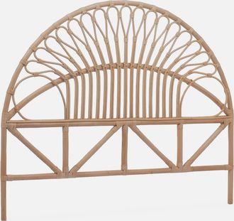 Sweeek Sweeek - Cabecero De Rat&aacute;n Natural, Malaca, 160x3x130 Cm