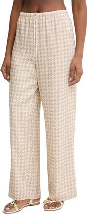 Trussardi Wijde broek - Dames - Wijde Broeken - Beige - XS - Broeken