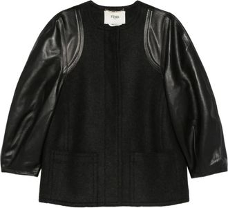 Fendi felted-finish coat - Black