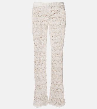 Alanui Lagoon Romance crochet flared pants