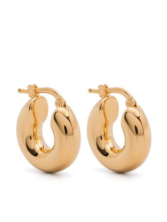 Jil Sander hoop earrings - women - Brass - One Size - Gold