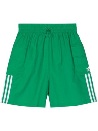 adidas 3 stripes cargo track shorts - women - Polyamide - S - Green