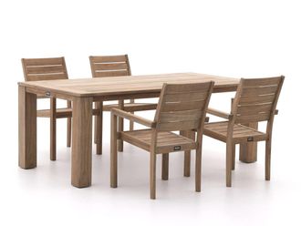Rough Country Rustic Furniture ROUGH-S/ROUGH-X 200cm dining tuinset 5-delig stapelbaar