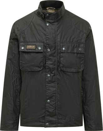 Barbour Black Solid Mandarin Collar Jacket