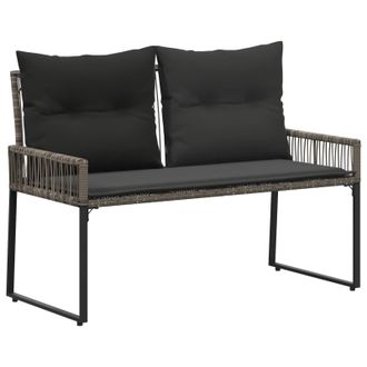 vidaXL Banco De Exterior 4 Pcs Gris Y Gris Oscuro Rat&aacute;n Sint&eacute;tico Vidaxl