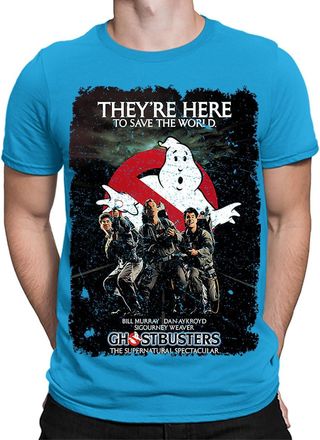 Generic Halloween T-Shirt Ghostbusters Movie Poster Horror Spooky Mens T Shirts Top HD6 Sapphire M