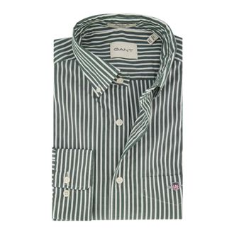 GANT Overhemden, Heren, Groen, 4Xl, Katoen, Regular Fit Klassiek Poplin Overhemd
