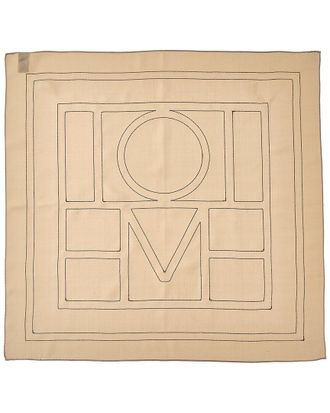 Toteme Embroidered Monogram Silk Scarf