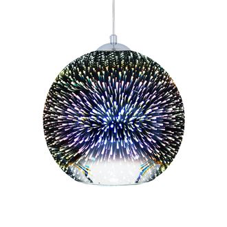 Beliani L&aacute;mpara De Techo Colgante Bola De Cristal Plateada Decoraci&oacute;n Moderna Para La Sala De Estar Sessera