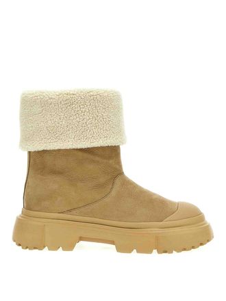 Hogan Sheepskin detail ankle boots