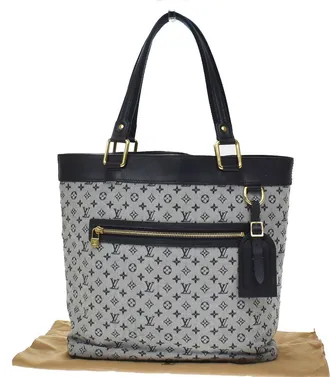 Louis Vuitton Lucille Mini Lin Blue Canvas Handbag (Pre-Owned)
