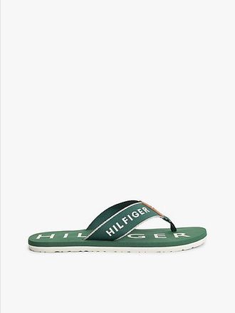 Tommy Hilfiger Logo Embroidery Webbing Strap Flip-Flops