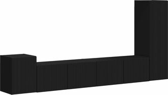 vidaXL Conjunto De Mueble De Tv 3 Uds. Negro Madera De Ingenier&iacute;a Vidaxl