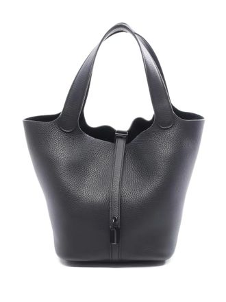 Herm&egrave;s 2021 MM Picotin Lock saw shoulder bag - women - Calf Leather - One Size - Black