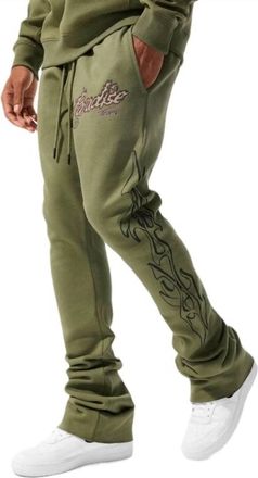 Jordan Craig Paradise Tour Stacked Sweatpants In Sage