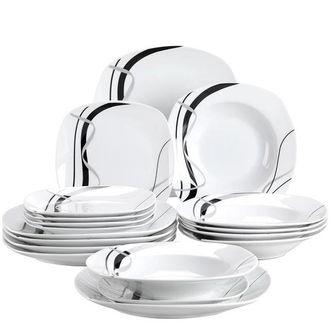 OEM Juego De Vajilla De Porcelana De 18 Piezas, Dise&ntilde;o Moderno