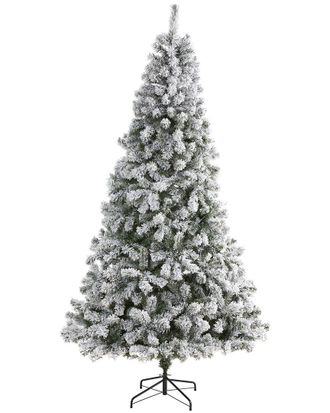 Nearly Natural 8Ft. Flocked West Virginia Fir Artificial Christmas Tree