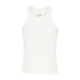 Maison Margiela Sleeveless Tops, male, Beige, S, Beige Top