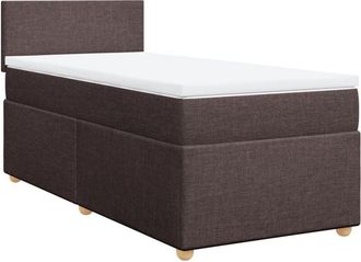 vidaXL Vidaxl - Cama Box Spring Con Colch&oacute;n Tela Marr&oacute;n Oscuro 90x190 Cm