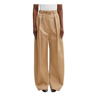 Sportmax Wijde broek - Dames - Broeken - Bruin - Maat: XS Katoen