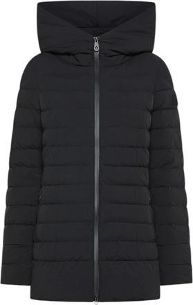 Peuterey Zwarte Gewatteerde Hooded Donsjas - Dames - Winterjassen - Zwart - M - Nylon - Jassen