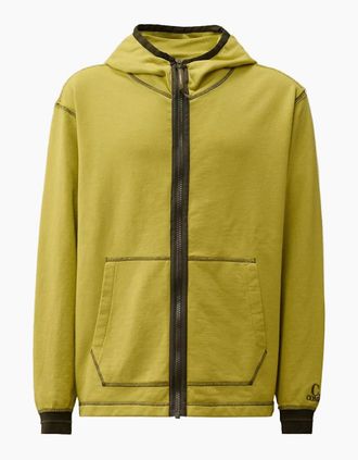 C.P. Company Mens Diagonal Fleece Zip Hoodie - Cress Green - Size: 40