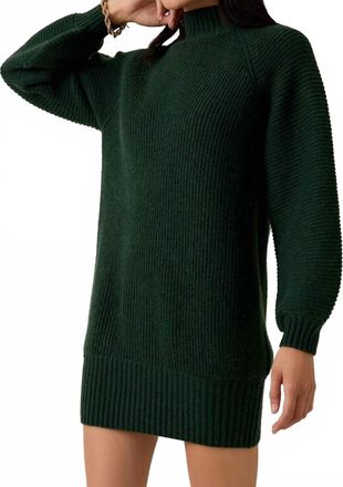 Le Lis Blanc Deux Tana Mock Neck Sweater Dress In Hunter Green