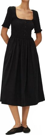 Elodie Zoe Smocked Mdi Dress In Black