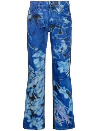 Paula Canovas Del Vas graphic-print denim jeans - women - Cotton - S - Blue