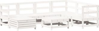vidaXL 8 Piece Garden Sofa Set White Solid Wood Pine Vidaxl