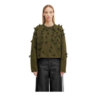 J.W.Anderson Cropped Loop Jumper - Dames - Truien - Groen - Maat: XS Katoen
