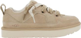 UGG lo Lowmel Beige Sneakers With Mesh Inserts And Logo On The Side In Suede Woman