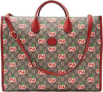 Gucci Beige Gg Supreme Canvas Apple Large Tote (Authentic Pre-Loved)
