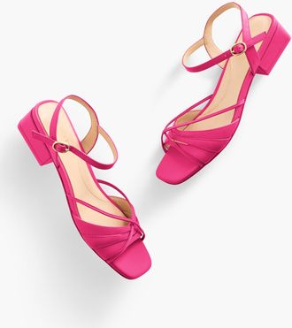 Talbots Viv Strappy Nappa Block Heel Sandals - Tropical Punch - 8 1/2 M Talbots
