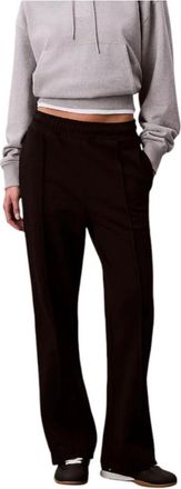 Calvin Klein Wijde broek - Dames - Wijde Broeken - Zwart - S - Katoen - Broeken